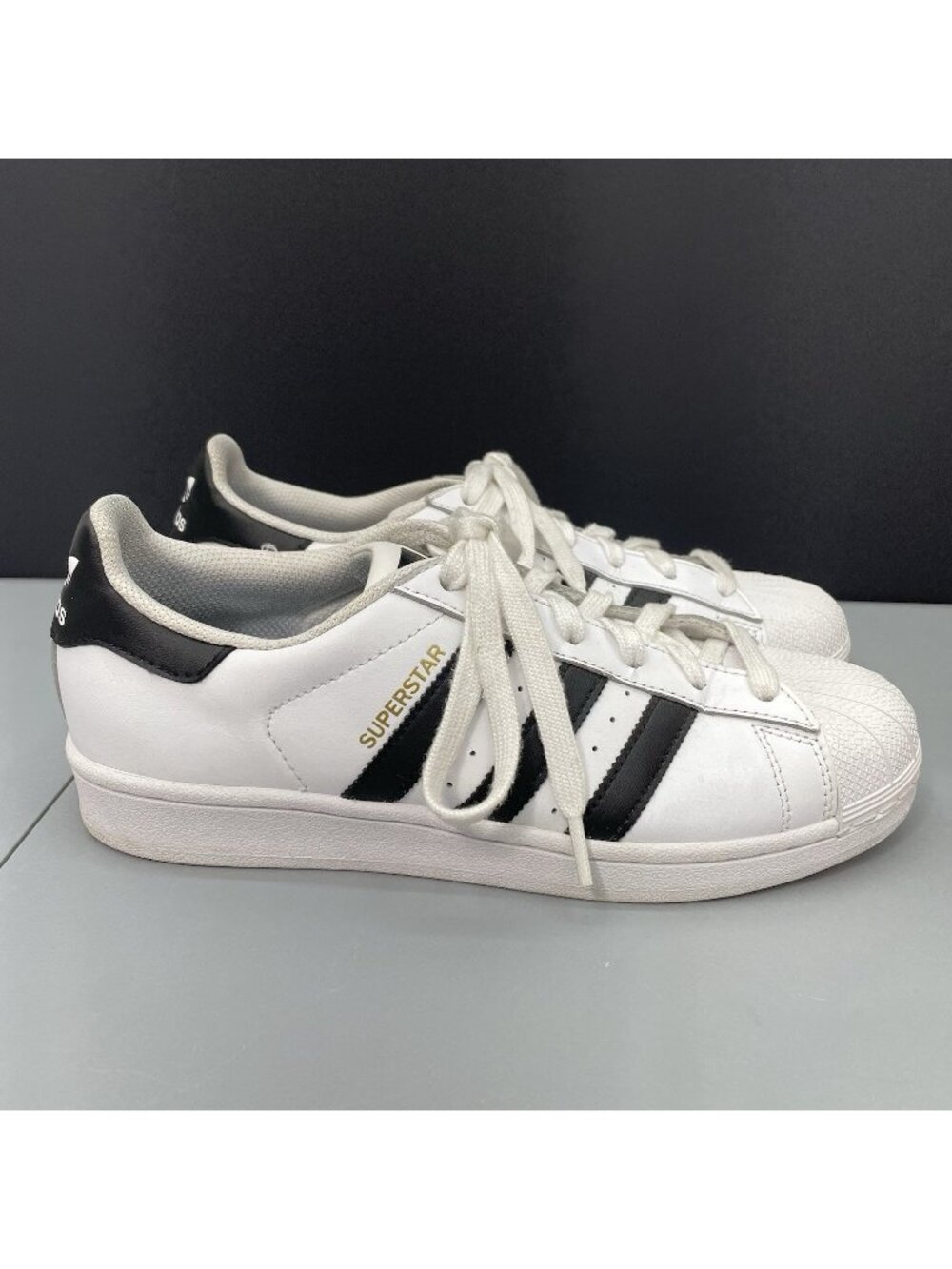 Adidas Superstar Sneakers Shoes Athletic Clam Shell White Black Mens 7